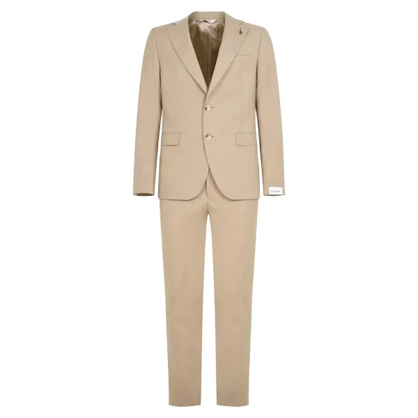 Paoloni - Abito beige monopetto in lana tinta unita per uomo | a448 240002 24