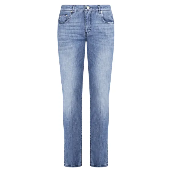 Camouflage - Jeans denim chiaro 5 tasche in cotone e seta per uomo |