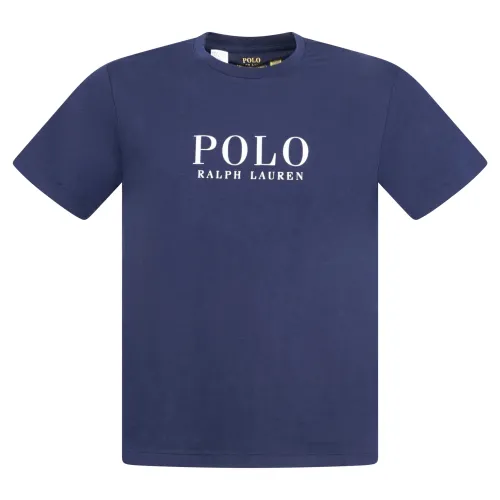 Polo Ralph Lauren - T-shirt blu con logo stampato sul fronte per uomo |
