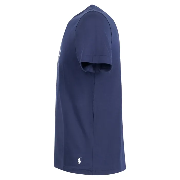 Polo Ralph Lauren - T-shirt blu con logo stampato sul fronte per uomo |