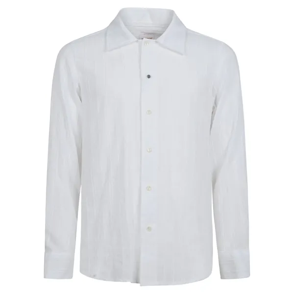 Officina36 - Camicia bianca con lavorazione all over per uomo | 0326409472