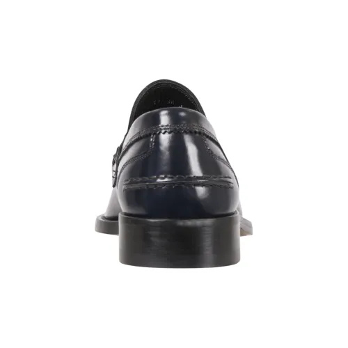 Antica Cuoieria - Mocassino blu in pelle con passante per uomo | 14566-s-g04 s