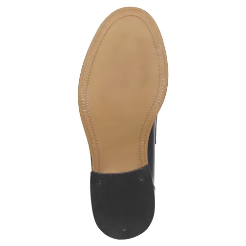 Antica Cuoieria - Mocassino blu in pelle con passante per uomo | 14566-s-g04 s