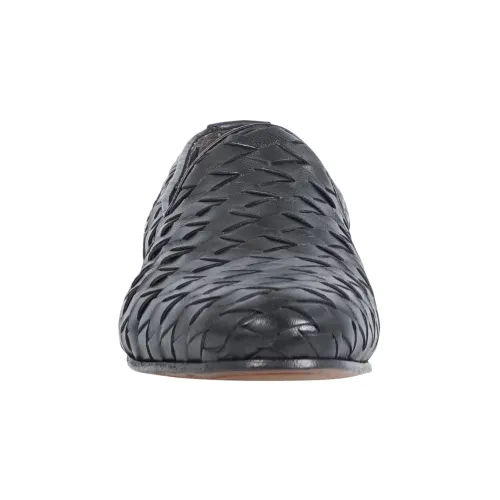 Morgillo - Mocassino nero in pelle intrecciata per uomo | 456/12 modugno