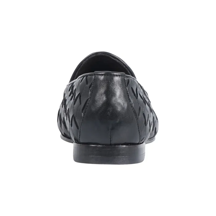 Morgillo - Mocassino nero in pelle intrecciata per uomo | 456/12 modugno