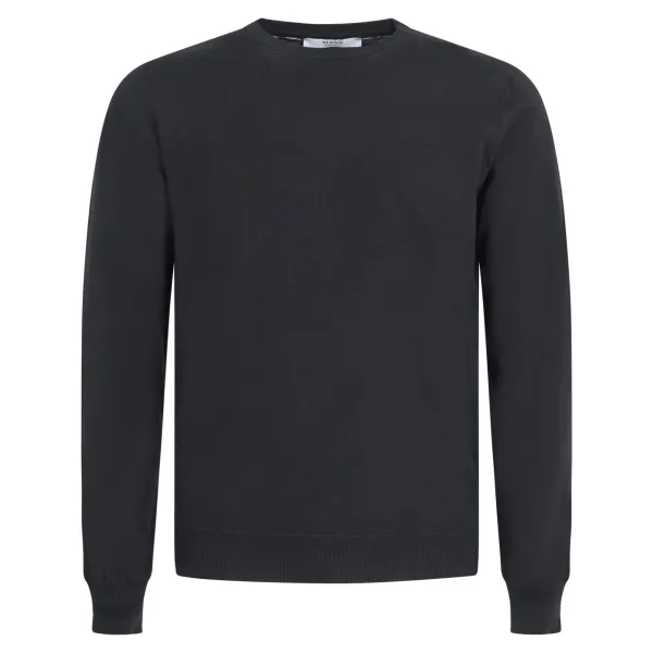 +39 Masq - Maglione girocollo nero in cotone per uomo | m7000-14-00 900nero