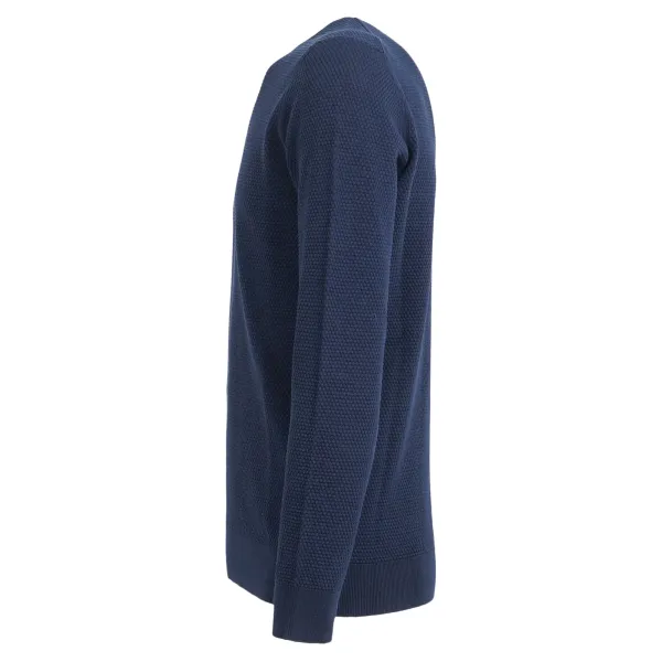 +39 Masq - Maglione blu in cotone con lavorazione punto pannocchia per uomo | 2