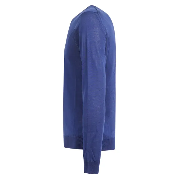 +39 Masq - Maglione azzurro girocollo in seta e cotone per uomo | m7200-14-00 2