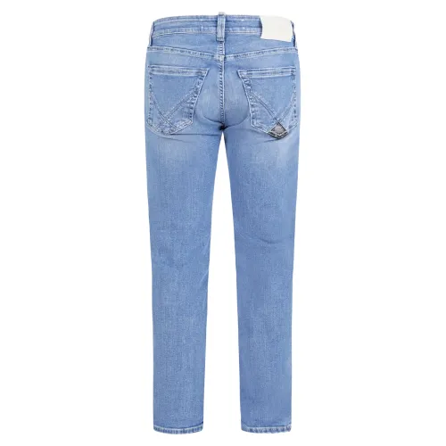 Roy Roger's - Jeans denim chiaro 5 tasche skinny fit per uomo | rru76d576a041