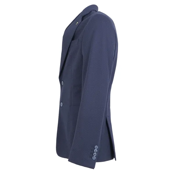 Havana & Co - Giacca blu monopetto in jersey di cotone per uomo | h2396j 2