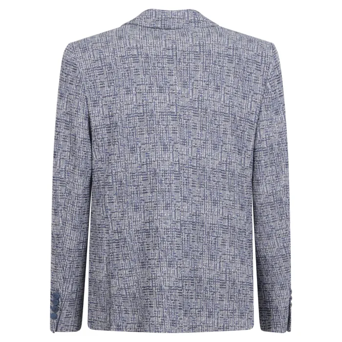 Havana & Co - Giacca blu monopetto a fantasia in jersey di cotone in drop 4 per