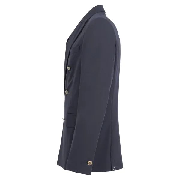 Officina36 - Giacca blu doppiopetto con bottoni in metallo per uomo | 2