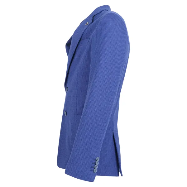 Havana & Co - Giacca azzurro monopetto in jersey di cotone per uomo | h2396j 2