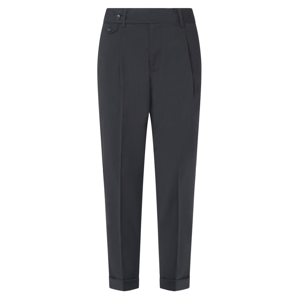 Ungaro Paris - Abito completo celeste monopetto in lana con pantalone nero per