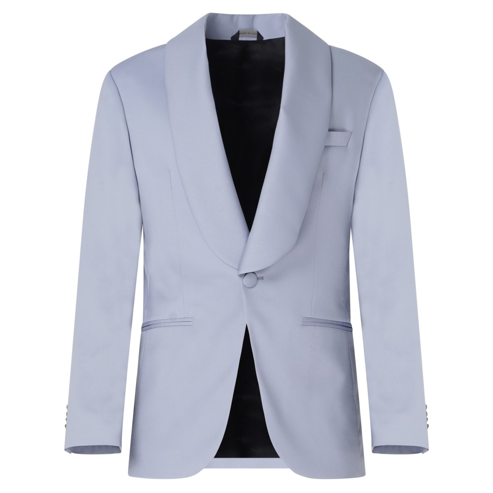 Ungaro Paris - Abito completo celeste monopetto in lana con pantalone nero per