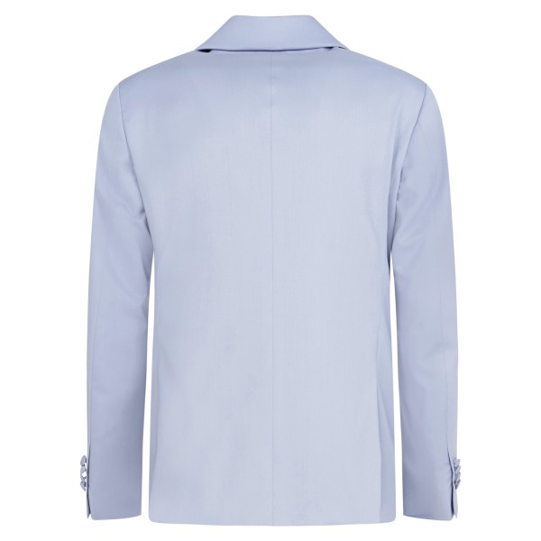 Ungaro Paris - Abito completo celeste monopetto in lana con pantalone nero per