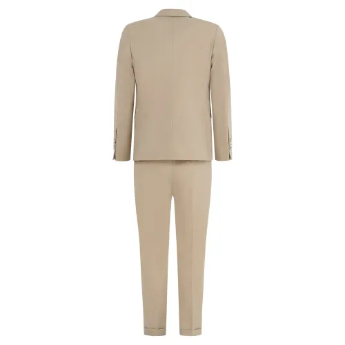 Ungaro Paris - Abito completo beige in misto lana doppiopetto basso con bottoni