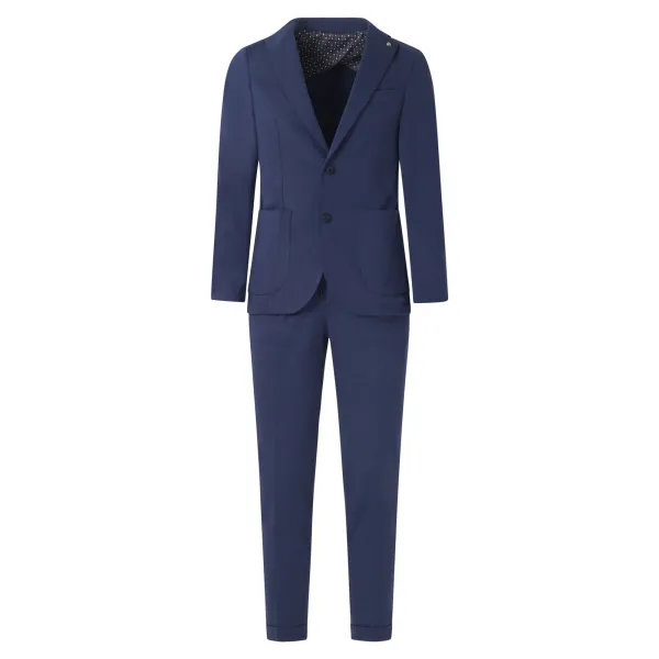 Barbati - Abito blu monopetto in jersey cotone sfoderato per uomo | g-nik-d7