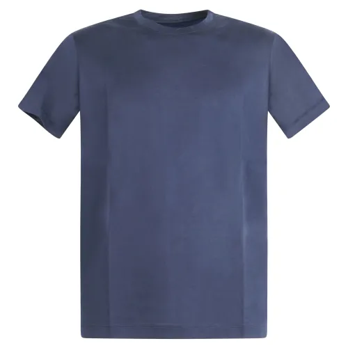 Luca Bertelli - T-shirt blu in cotone filo di scozia per uomo | t21229 navy