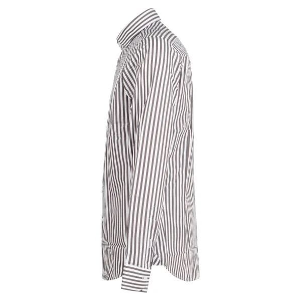 Lavorazione Sartoriale - Camicia bianca rigata in cotone custom fit per uomo | 2