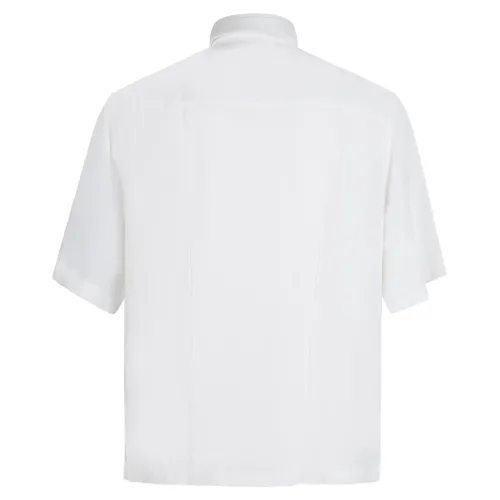 Armani Exchange - Camicia bianca manica corta con logo ricamato sul petto per
