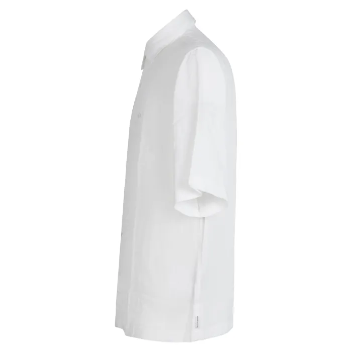 Armani Exchange - Camicia bianca manica corta con logo ricamato sul petto per
