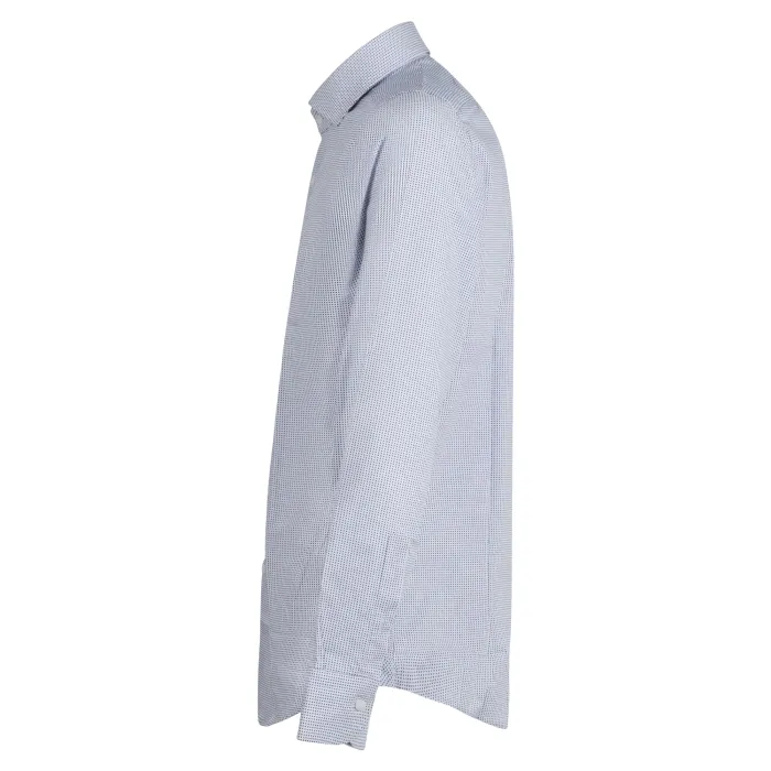 Lavorazione Sartoriale - Camicia bianca a fantasia pois in cotone custom fit