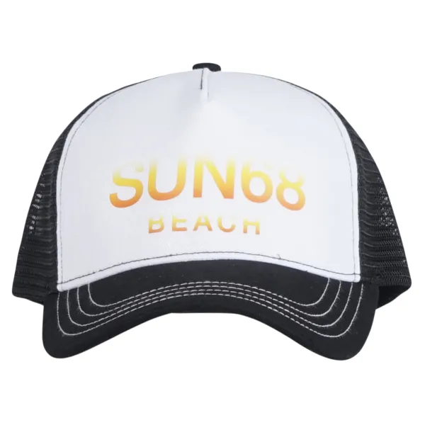 Sun68 - Cappello nero con visiera e retro in retina per uomo | x34118 11nero