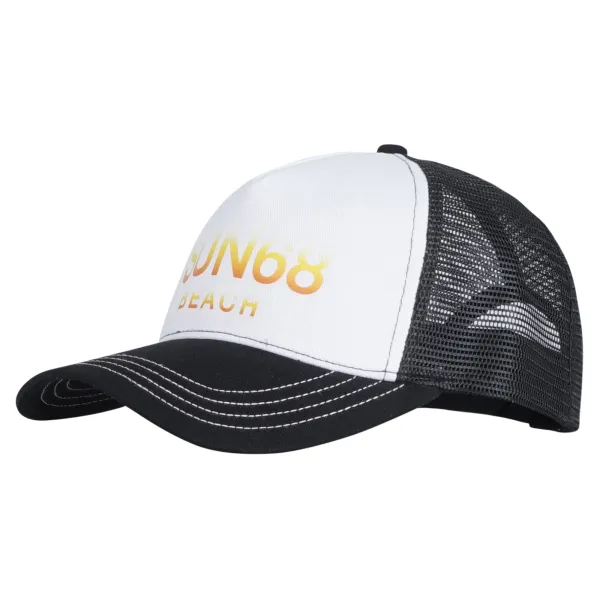 Sun68 - Cappello nero con visiera e retro in retina per uomo | x34118 11nero 2