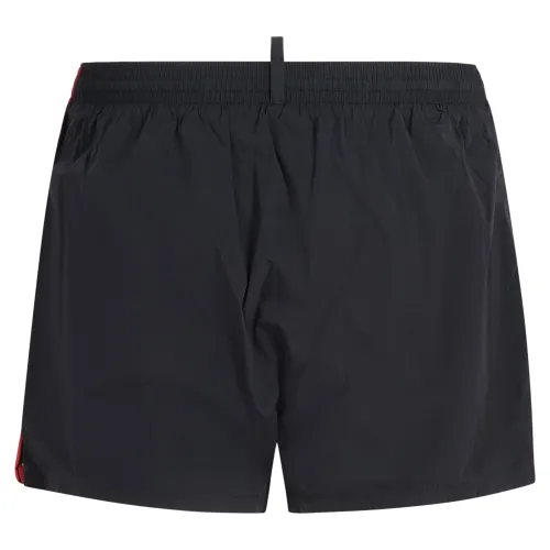 Dsquared2 - Bermuda mare nera con stampa logo foglia per uomo | d7b5f5600