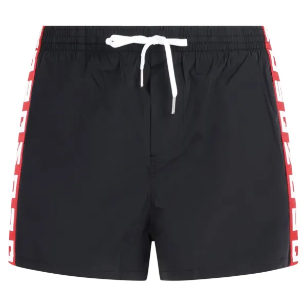 Dsquared2 - Bermuda mare nera con bande laterali logate per uomo | d7b645540
