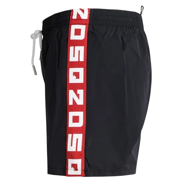 Dsquared2 - Bermuda mare nera con bande laterali logate per uomo | d7b645540 2