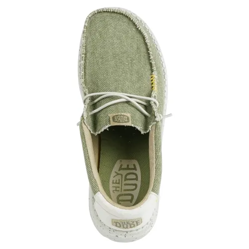 Hey Dude - Slip on verde in tomaia bicolor in tessuto intrecciato per uomo | hd