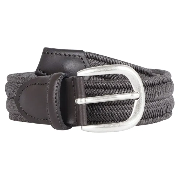 Italian Belts - Cintura marrone elasticizzata a spiga per uomo | elastico spiga