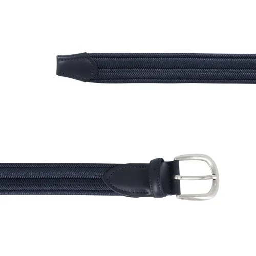 Italian Belts - Cintura blu elasticizzata a spiga per uomo | elastico spiga blu