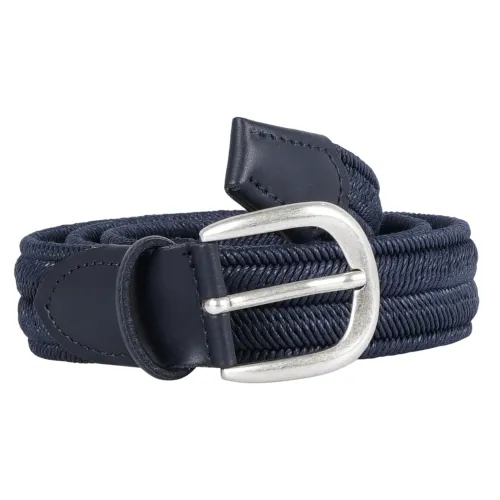 Italian Belts - Cintura blu elasticizzata a spiga per uomo | elastico spiga blu