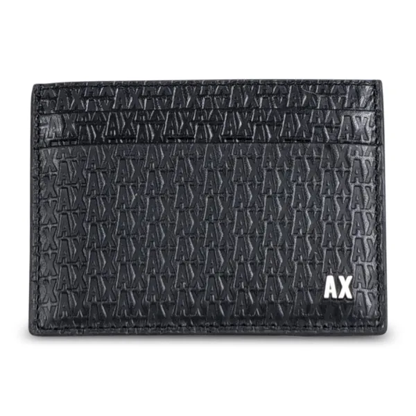 Armani Exchange - Portafoglio nero porta card in vera pelle per uomo | 958053