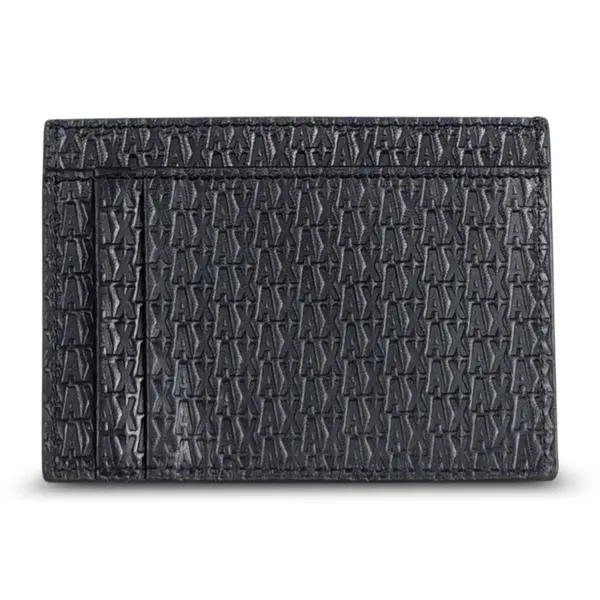 Armani Exchange - Portafoglio nero porta card in vera pelle per uomo | 958053 2