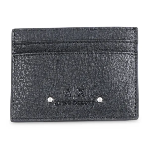 Armani Exchange - Portafoglio nero porta card in materiale riciclato per uomo |