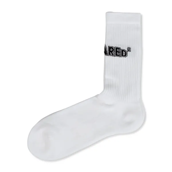 Dsquared2 - Calzini bianchi con logo ricamato per uomo | dfv143180 bianco 2