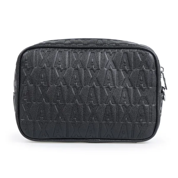 Armani Exchange - Beauty uomo nero in ecopelle con logo all over per uomo |