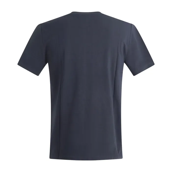 Armani Exchange - T-shirt blu con stampa logo gommato sul petto per uomo |