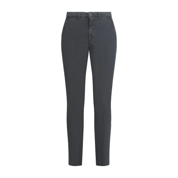 Luca Bertelli - Pantalone nero tasca a filo slim fit per uomo | p1700skin nero