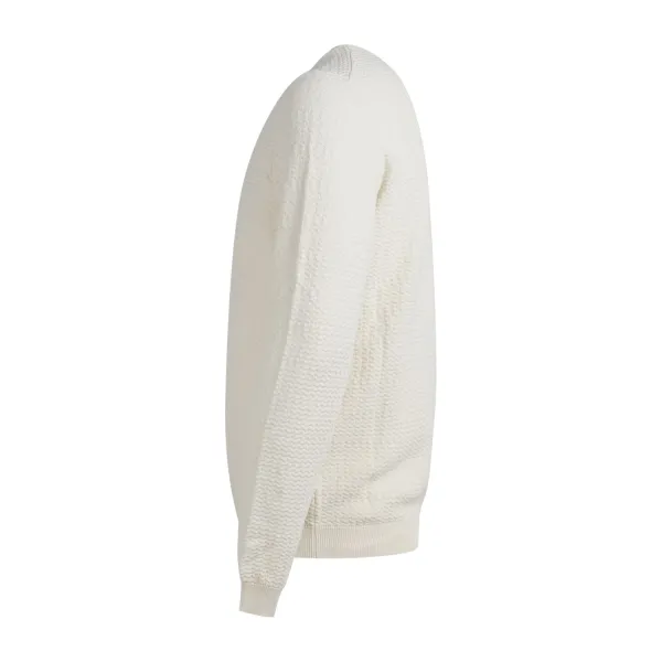 +39 Masq - Maglione girocollo bianco con lavorazione per uomo | m1905-12-00 125 2