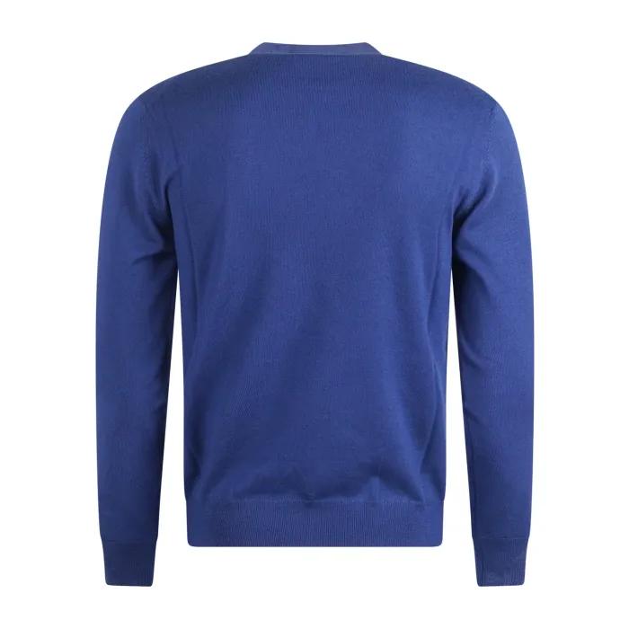 +39 Masq - Maglione girocollo azzurro in lana merino extrafine per uomo |