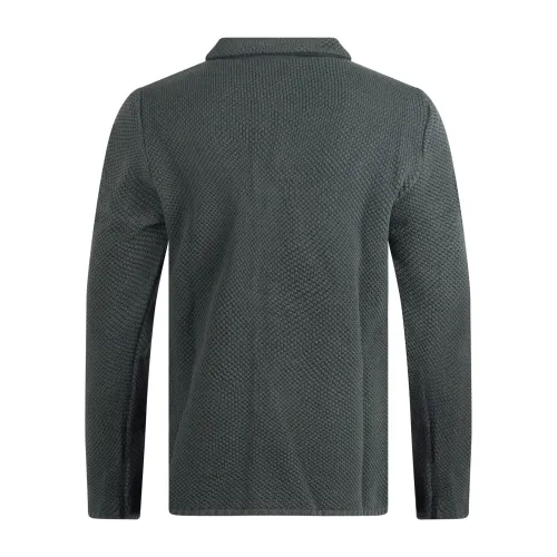 Paoloni - Giacca maglia verde con lavorazione per uomo | g997m 241616 40