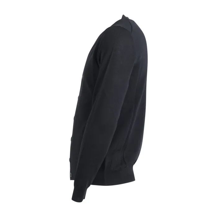 +39 Masq - Cardigan nero in lana merino extrafine per uomo | m1003-14-02 900