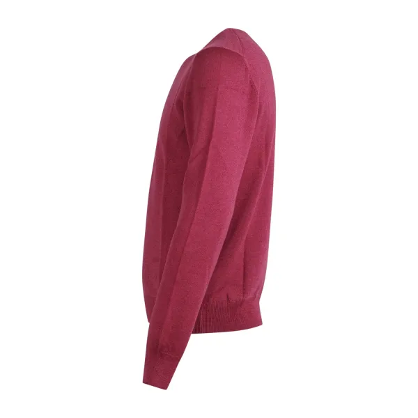 Gran Sasso - Maglione girocollo rosso in lana vergine tinto freddo per uomo | 2