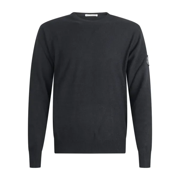 Roy Roger's - Maglione girocollo nero in lana e cashmere per uomo |