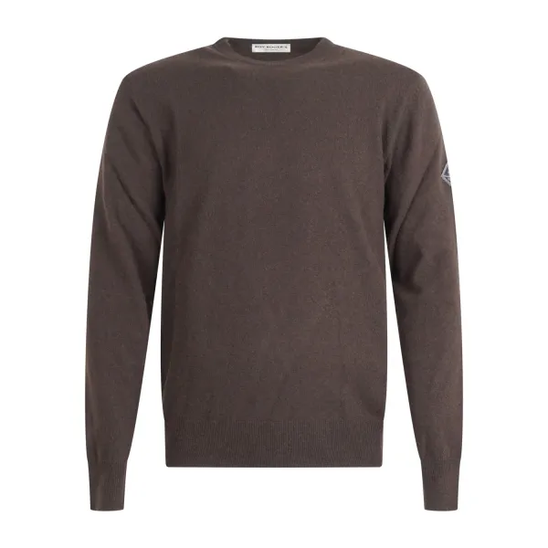 Roy Roger's - Maglione girocollo marrone in lana e cashmere per uomo |